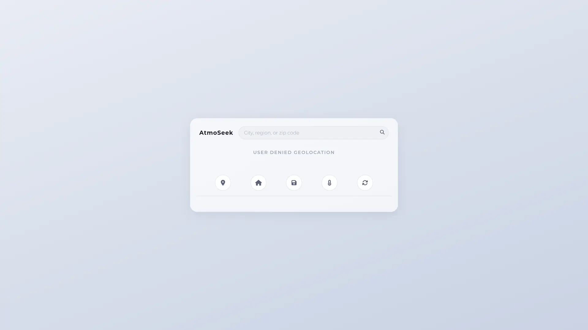 AtmoSeek weather app interface