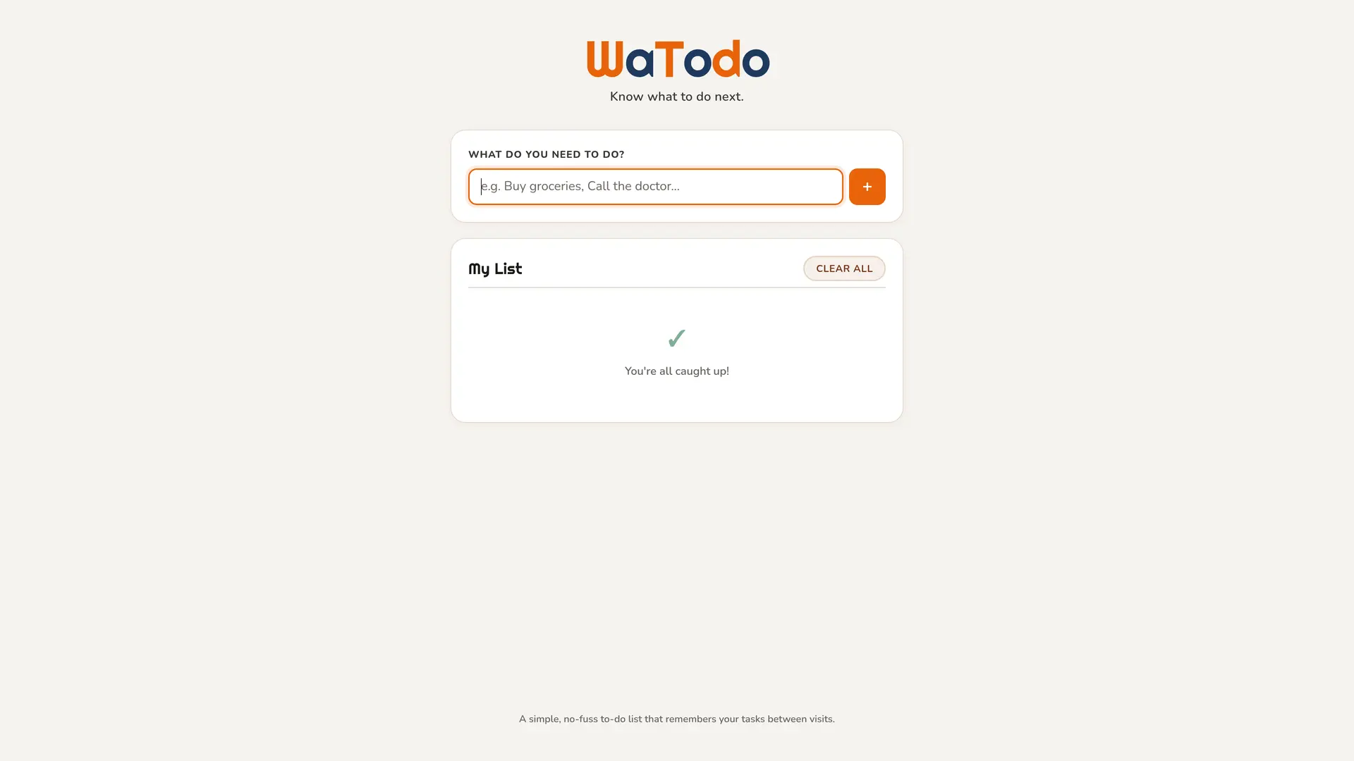 WaTodo task management app interface